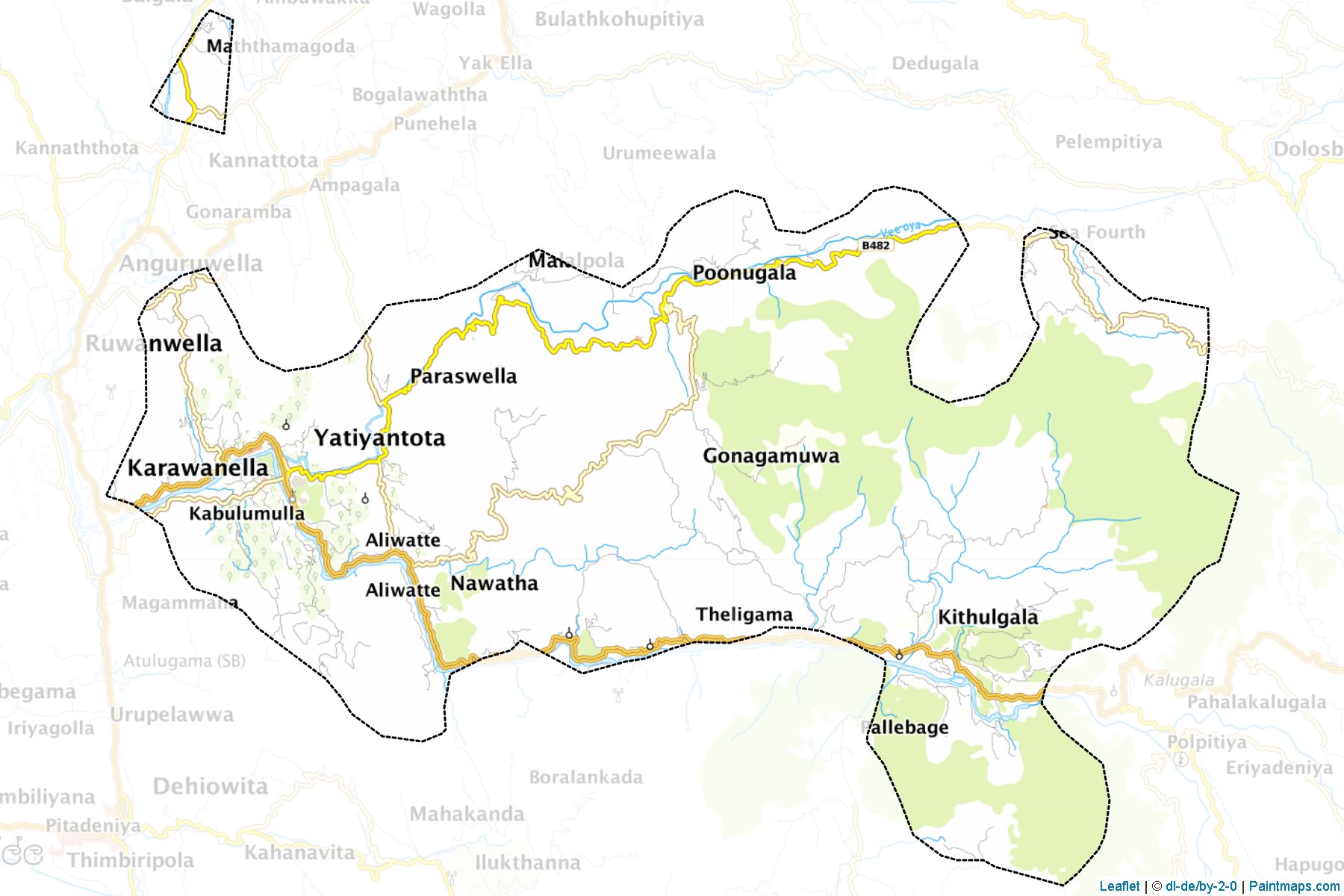 Muestras de recorte de mapas Yatiyanthota (Kægalla)-1