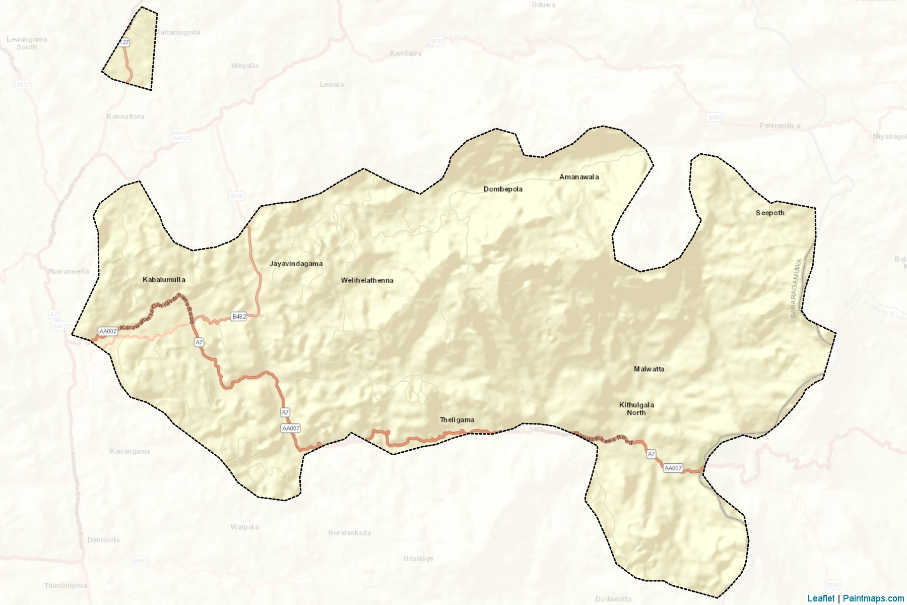 Muestras de recorte de mapas Yatiyanthota (Kægalla)-2