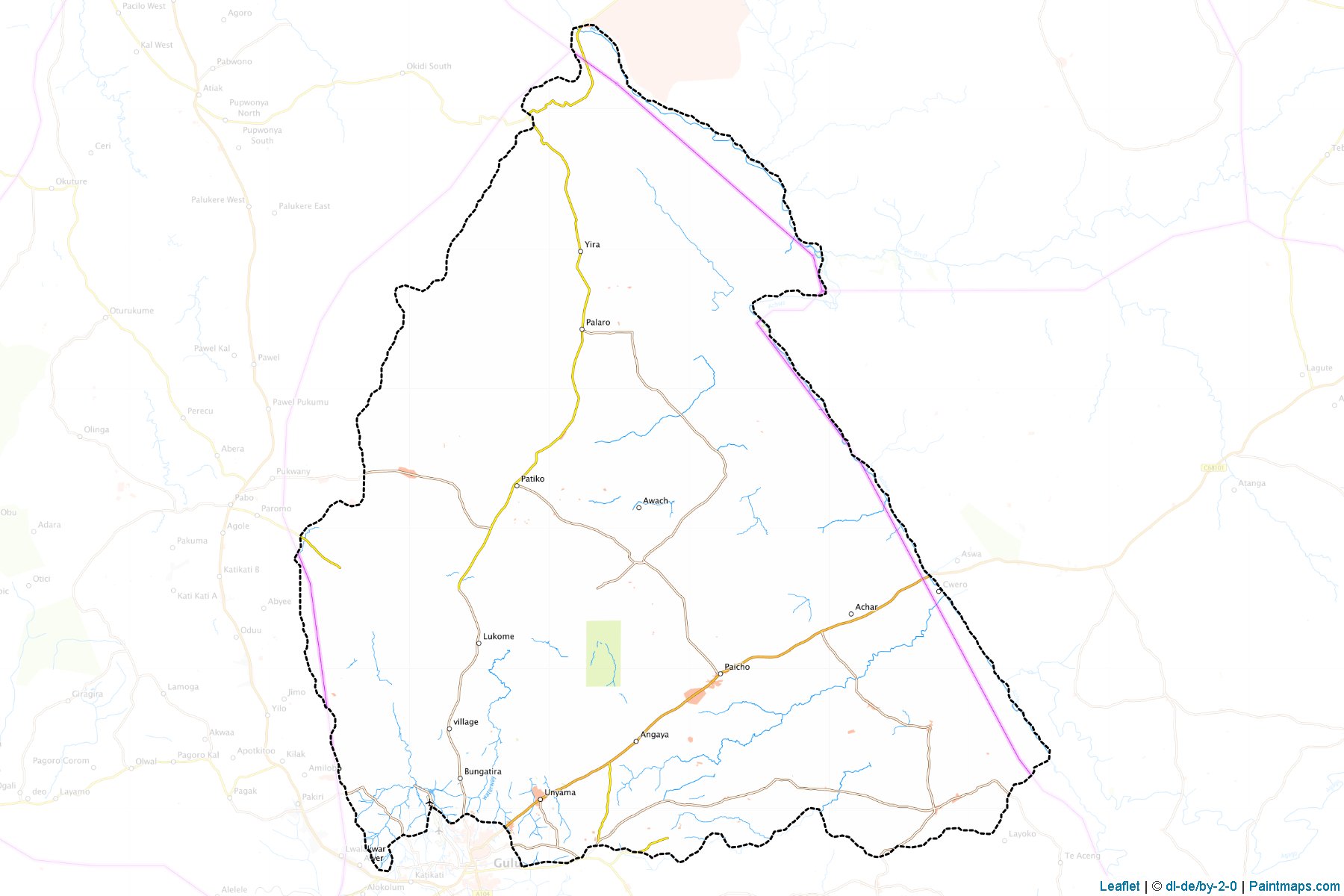 Muestras de recorte de mapas Aswa (Gulu)-1