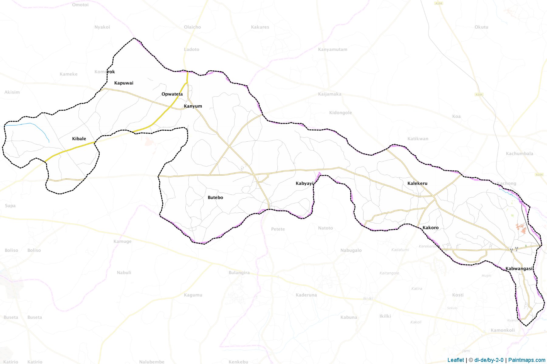 Muestras de recorte de mapas Butebo (Pallisa)-1