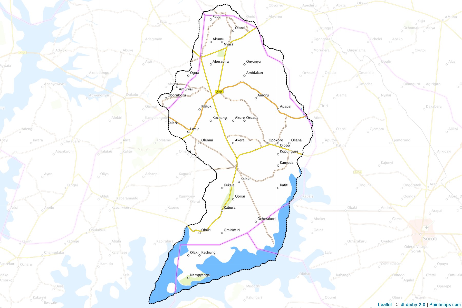 Muestras de recorte de mapas Kalaki (Kaberamaido)-1