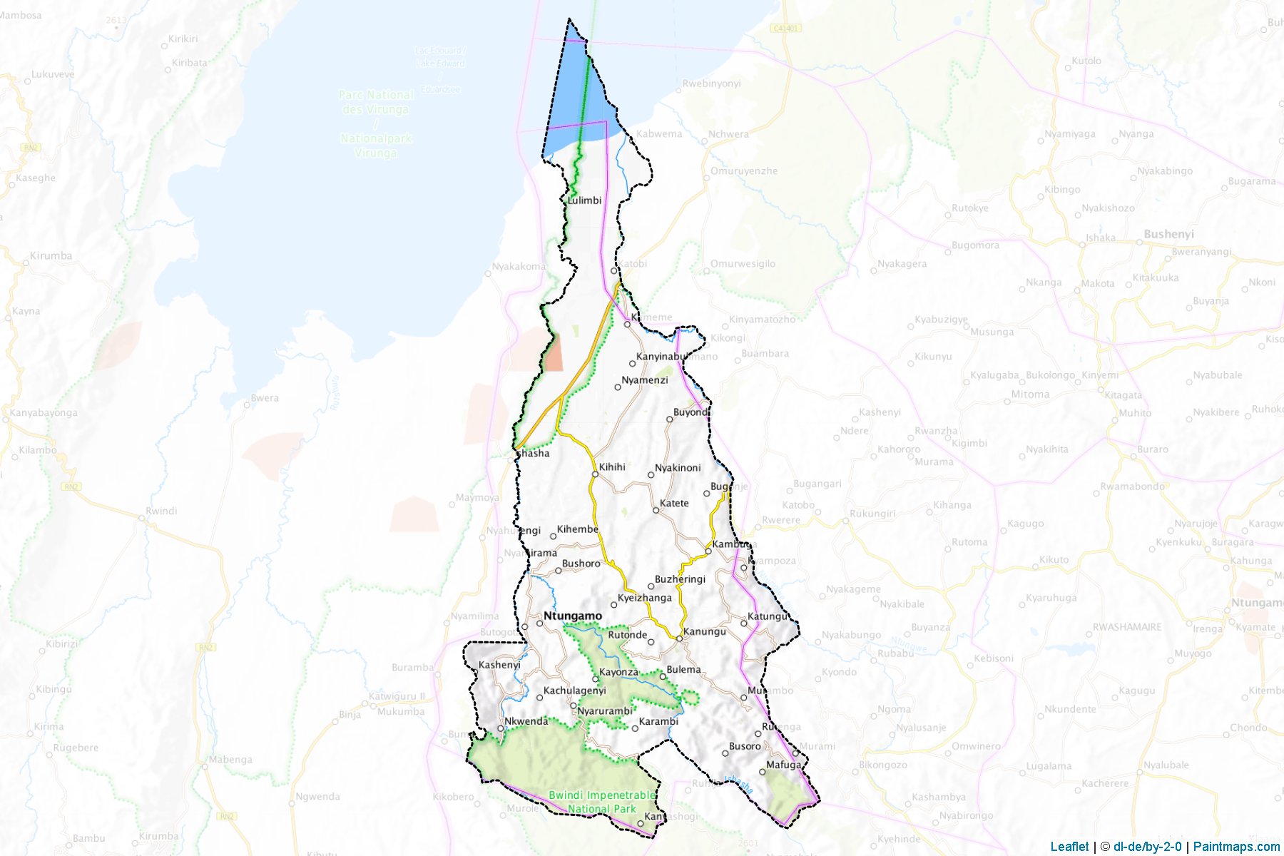 Muestras de recorte de mapas Kinkiizi (Kanungu)-1