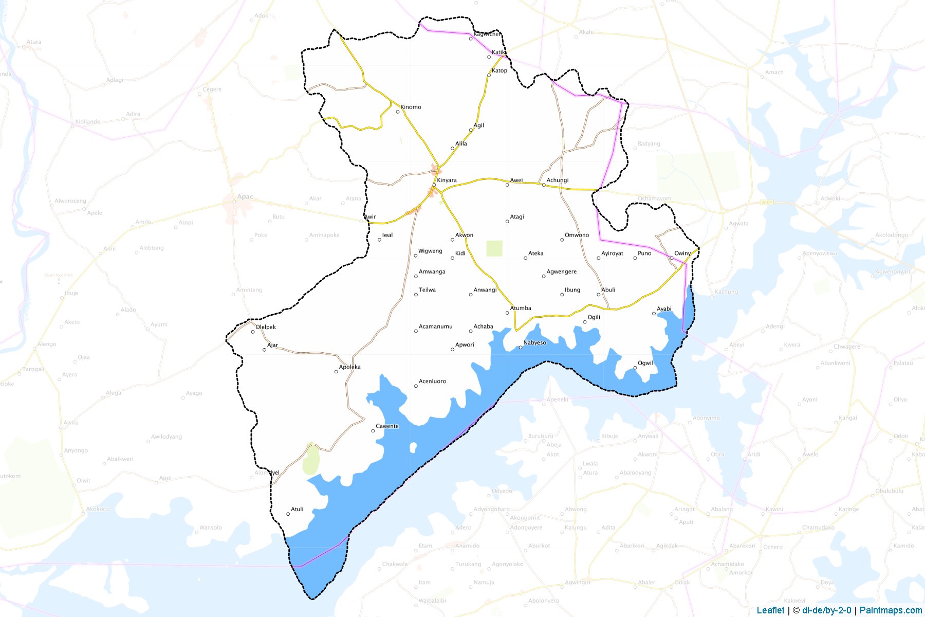 Muestras de recorte de mapas Kwania (Apac)-1