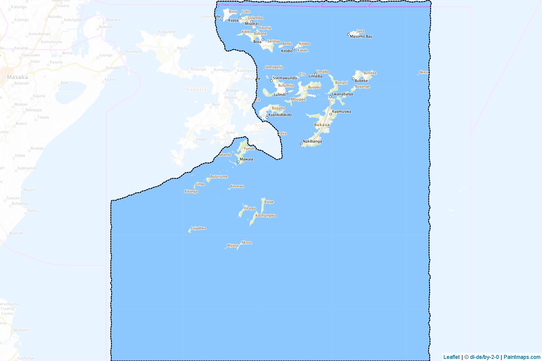 Muestras de recorte de mapas Kyamuswa (Kalangala)-1