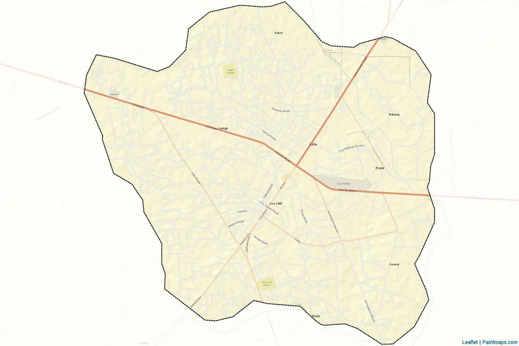 Muestras de recorte de mapas Lira Municipality (Lira)-2