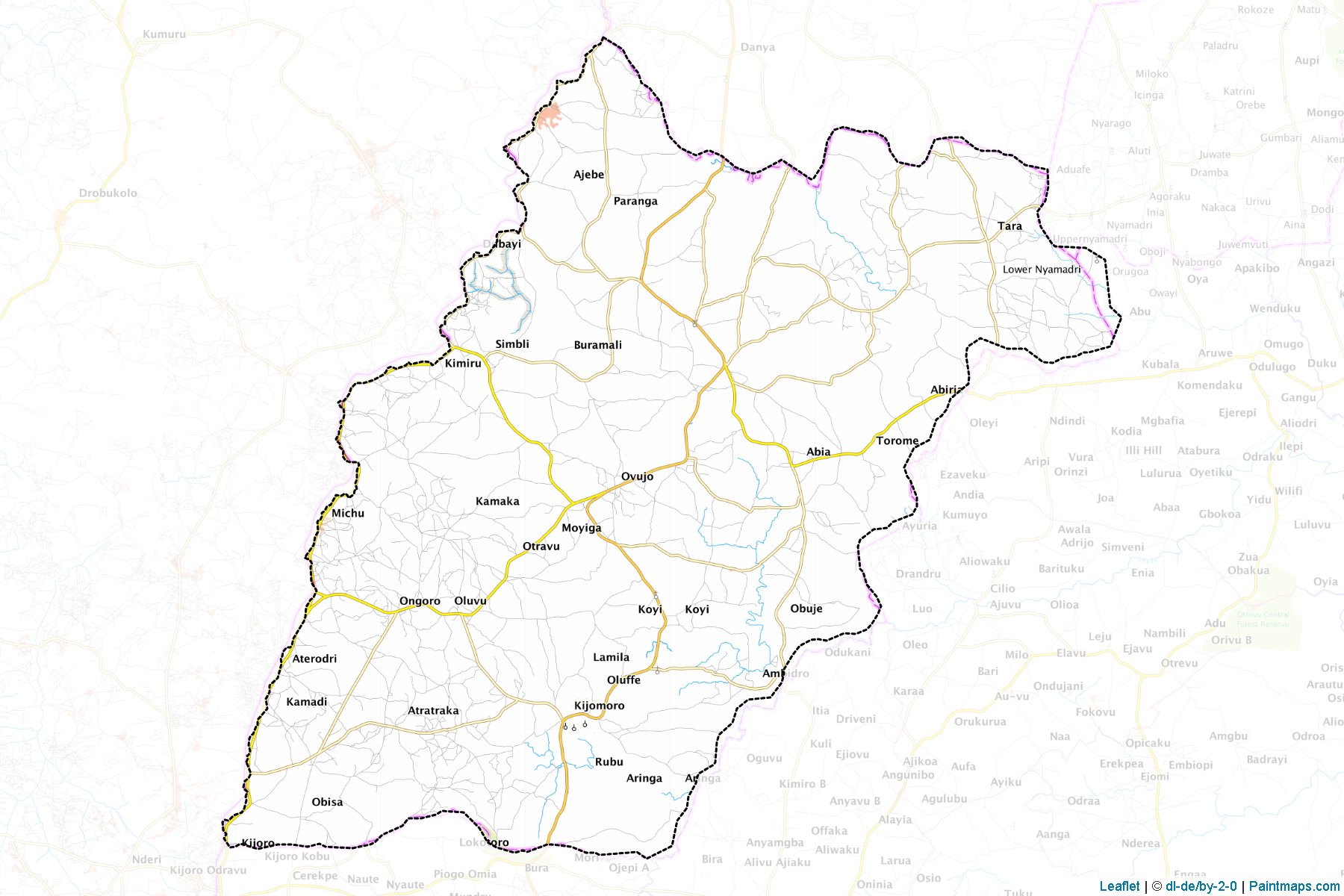 Maracha District (Arua District) Haritası Örnekleri-1