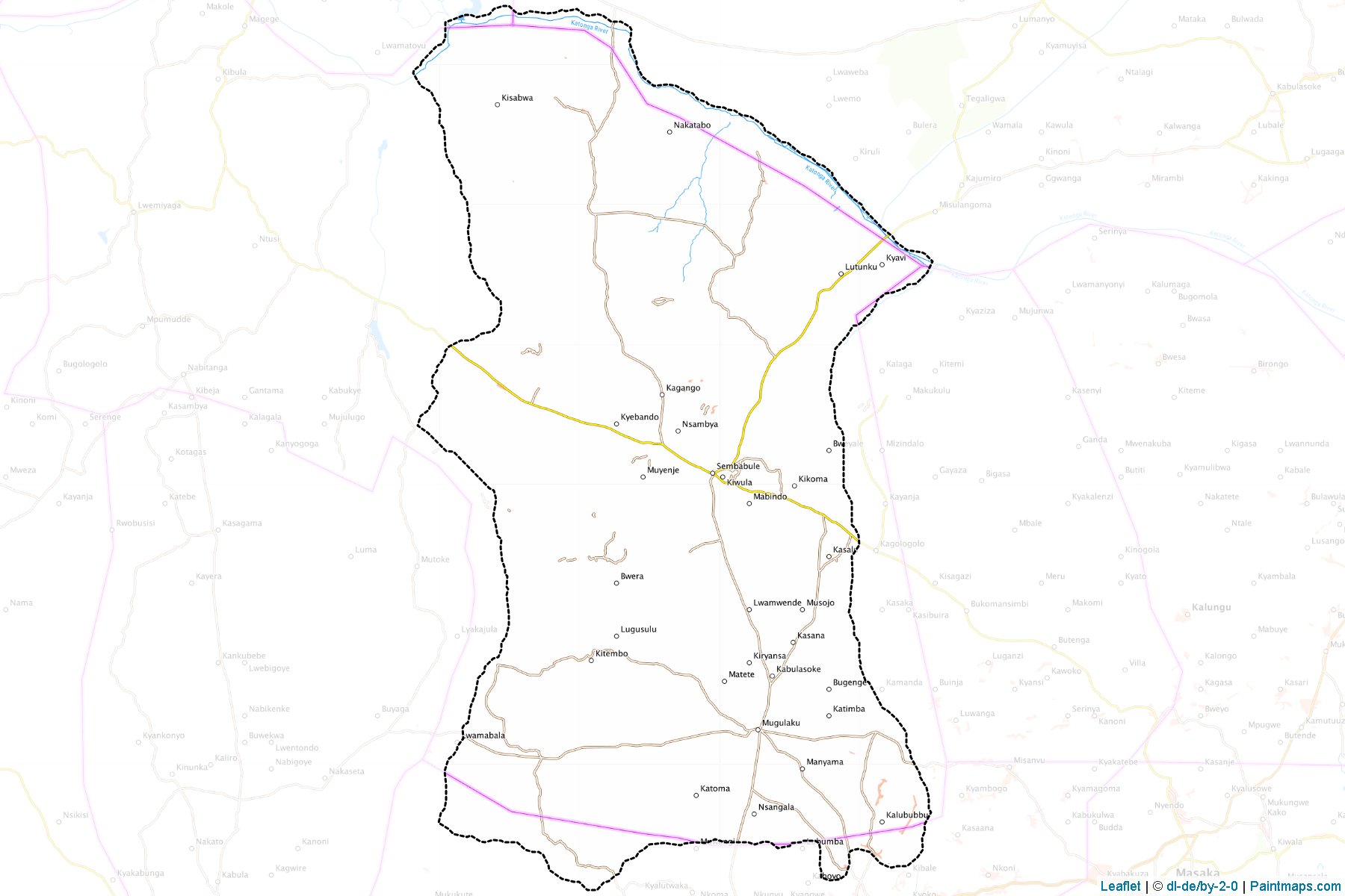 Mawogola (Sembabule District) Haritası Örnekleri-1