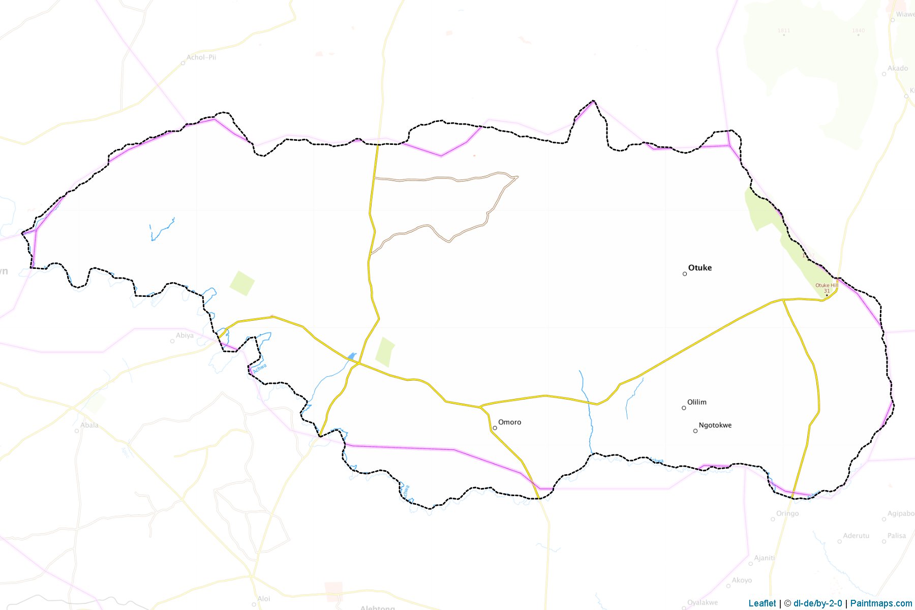 Muestras de recorte de mapas Otuke (Otuke)-1