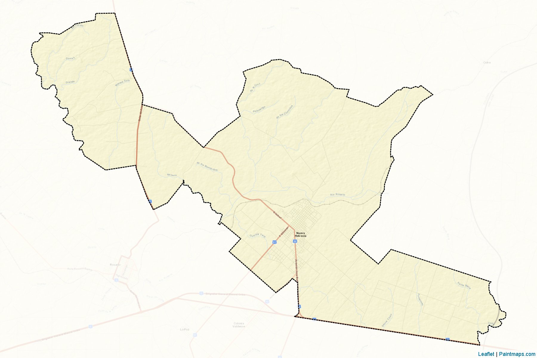 Muestras de recorte de mapas Nueva Helvecia (Colonia)-2