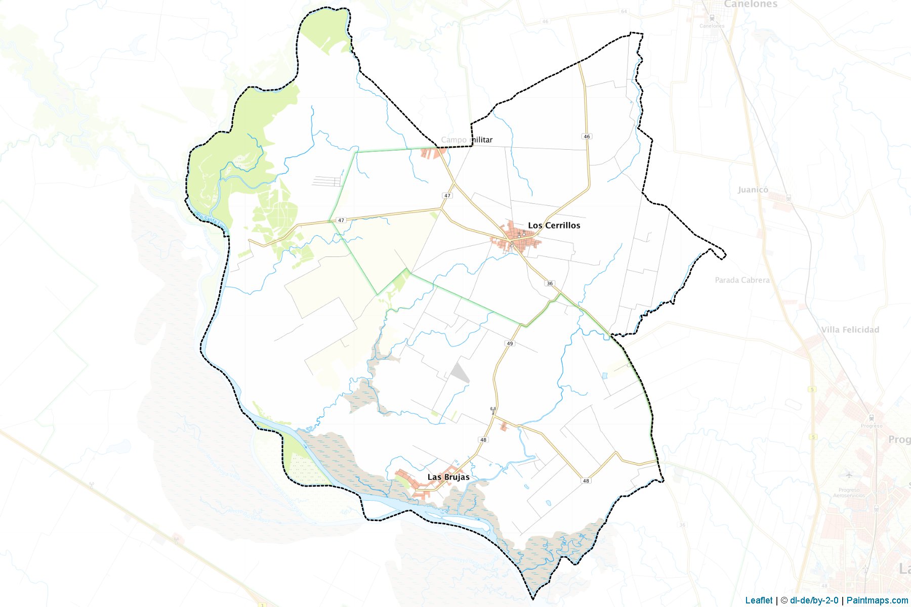 Muestras de recorte de mapas Los Cerrillos (Canelones)-1