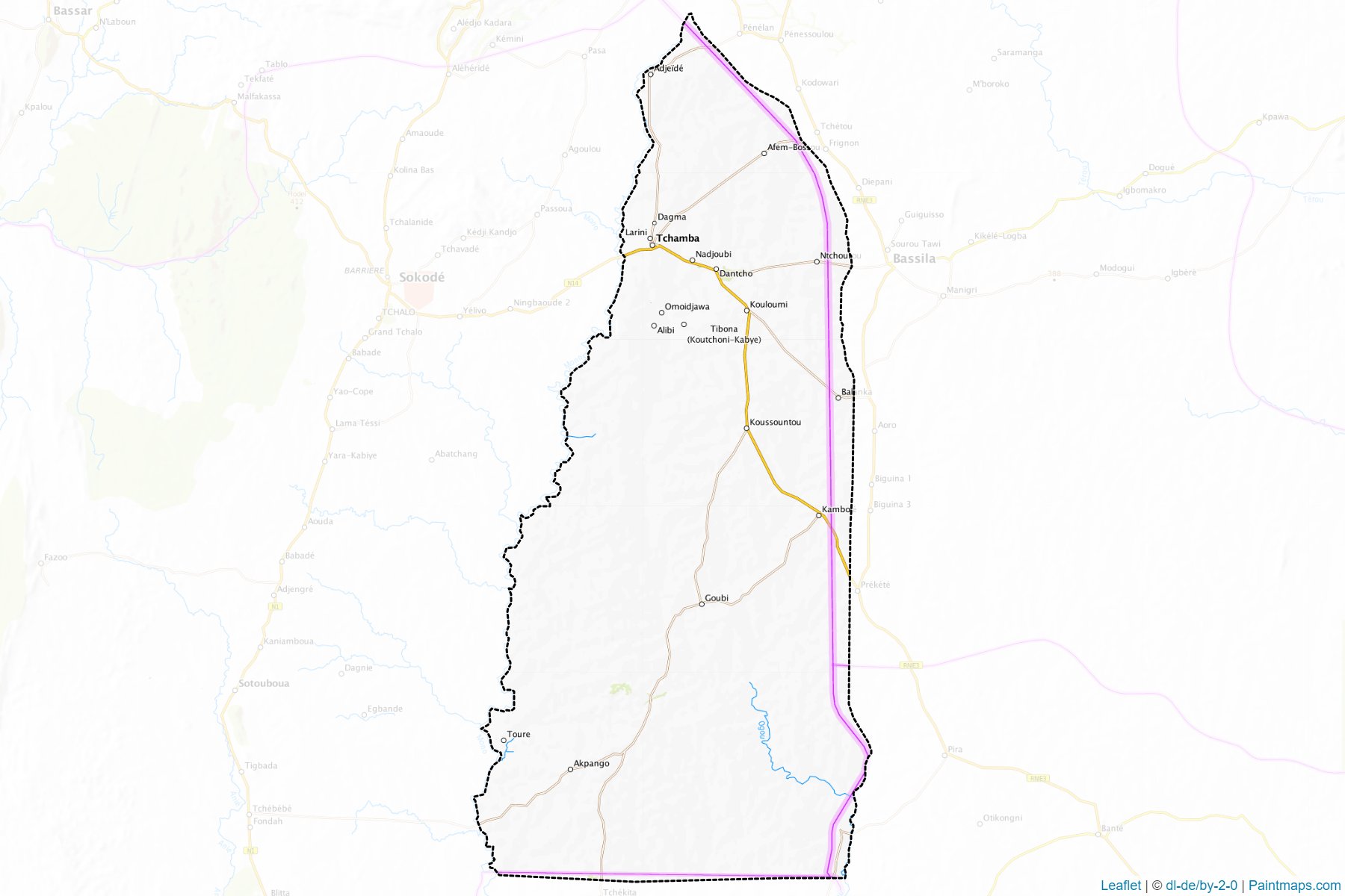 Muestras de recorte de mapas Tchamba (Centre)-1