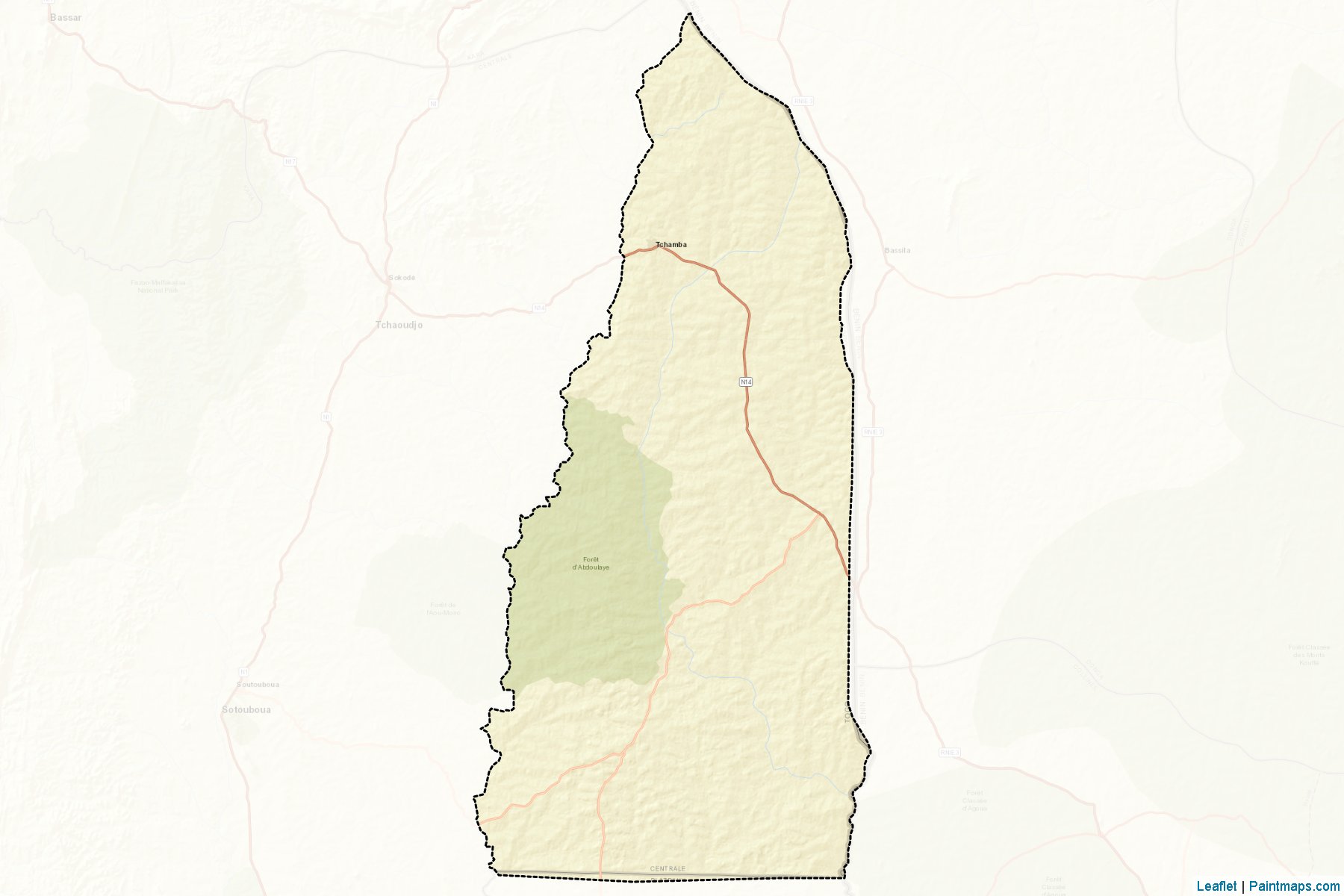 Muestras de recorte de mapas Tchamba (Centre)-2