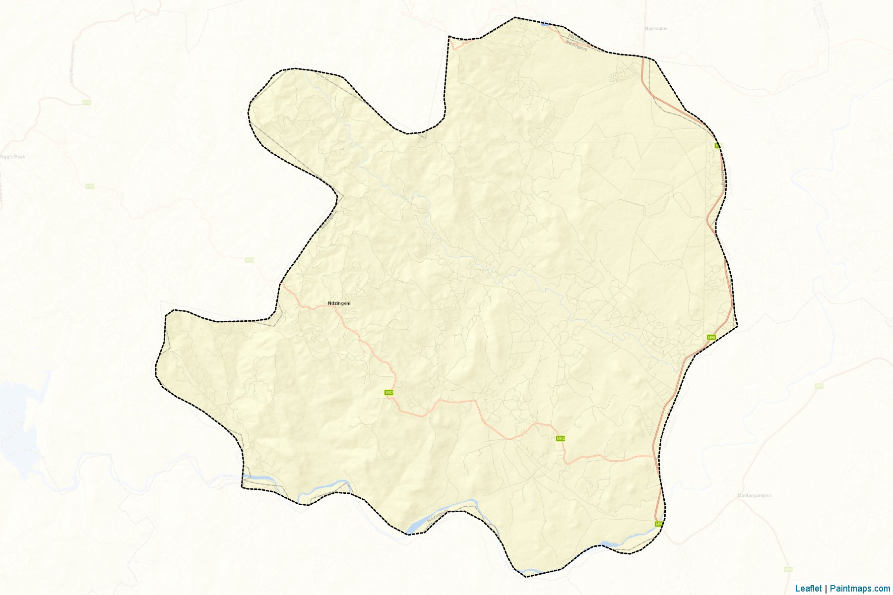 Muestras de recorte de mapas Ndzingeni (Hhohho)-2