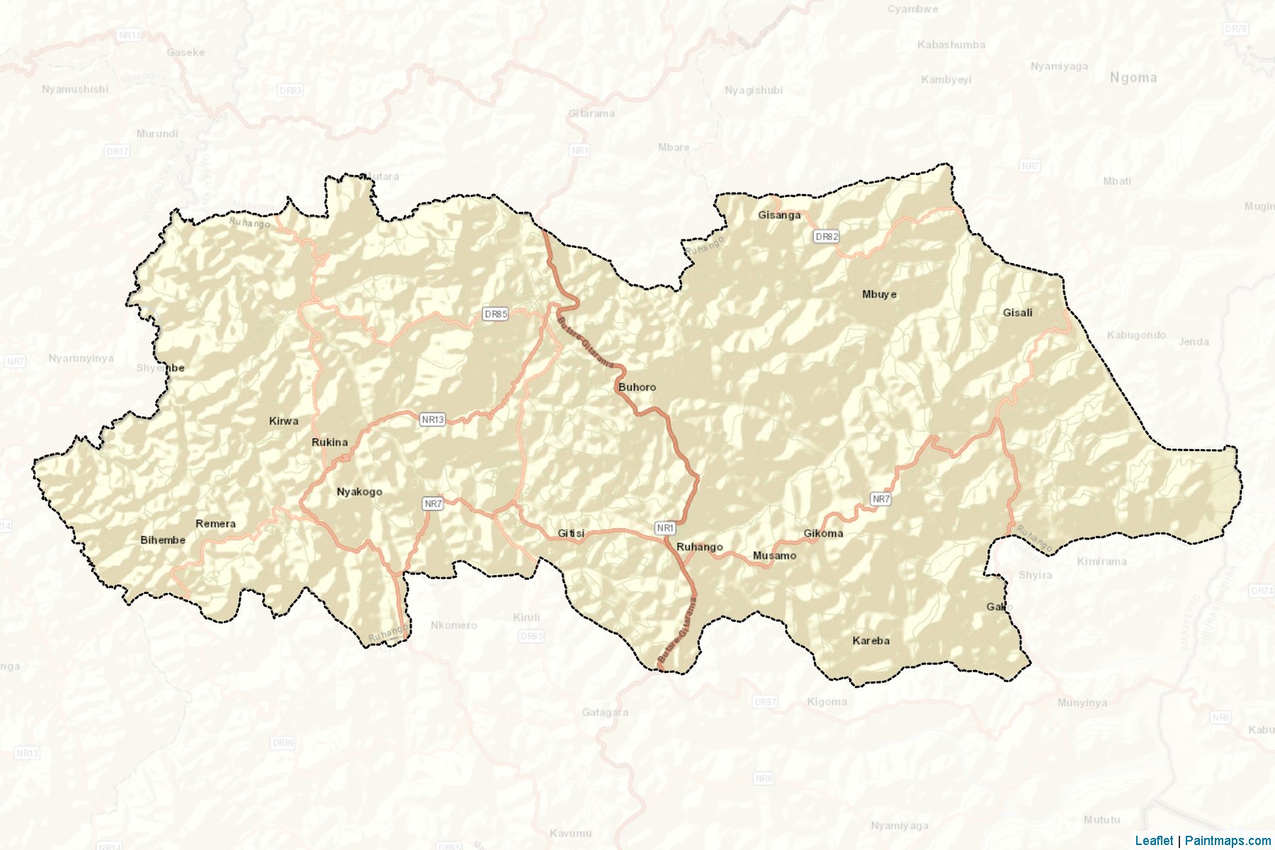 Muestras de recorte de mapas Ruhango (Southern)-2