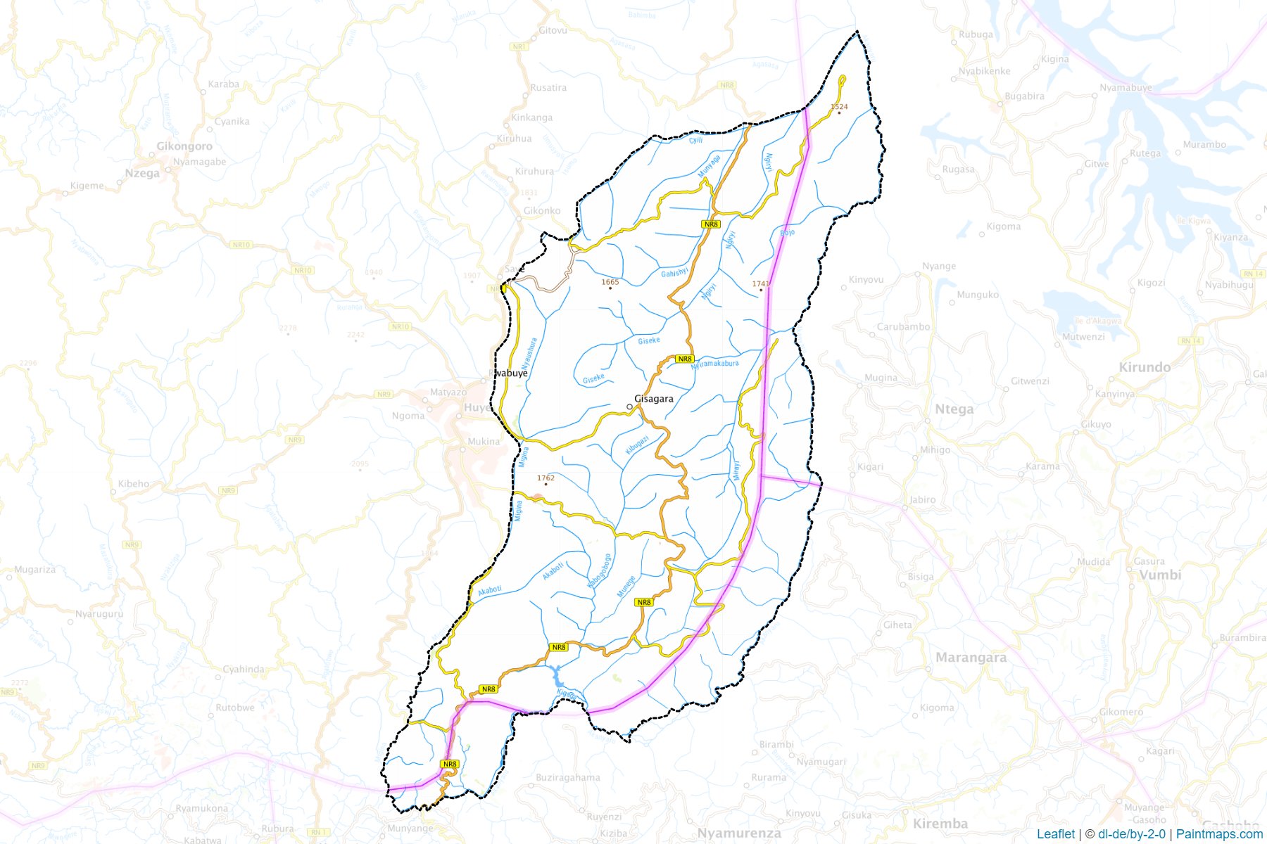 Muestras de recorte de mapas Gisagara (Southern)-1