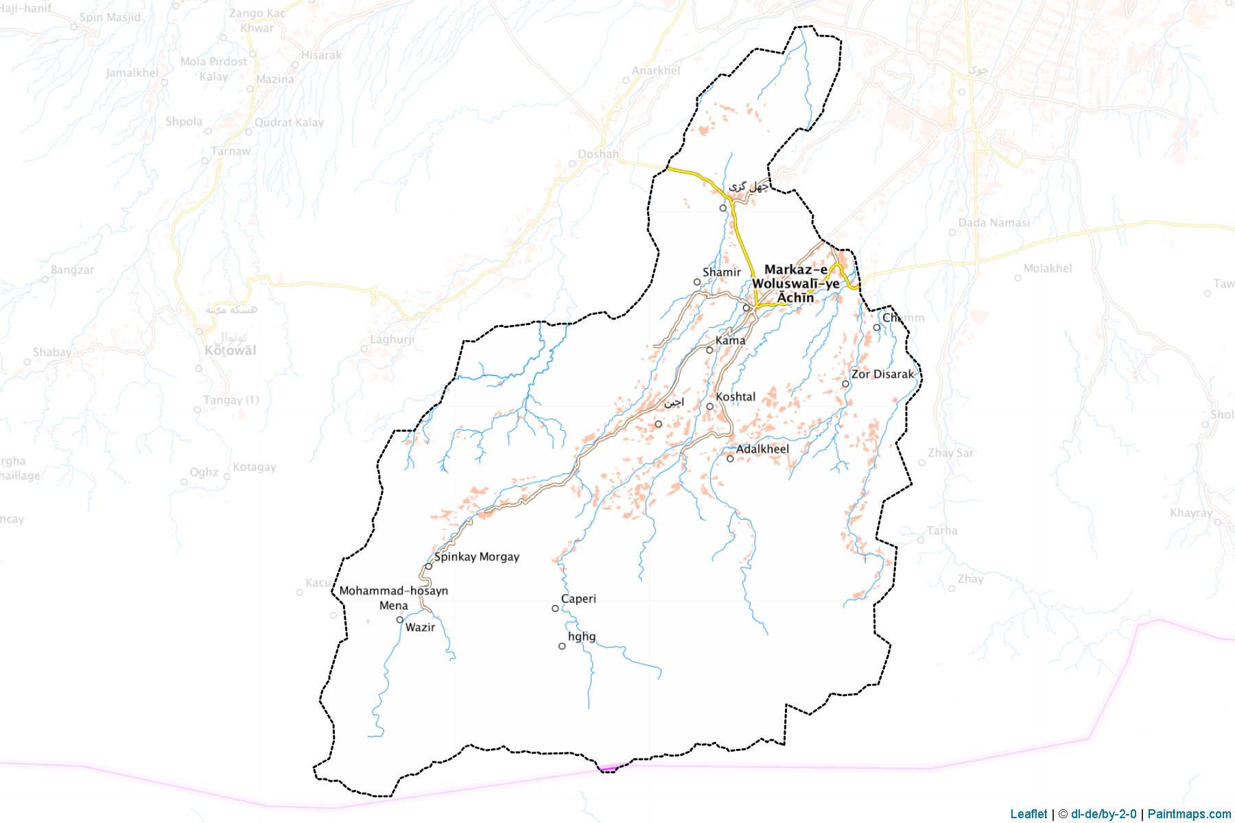 Acheen (Nangarhar Vilayeti) Haritası Örnekleri-1