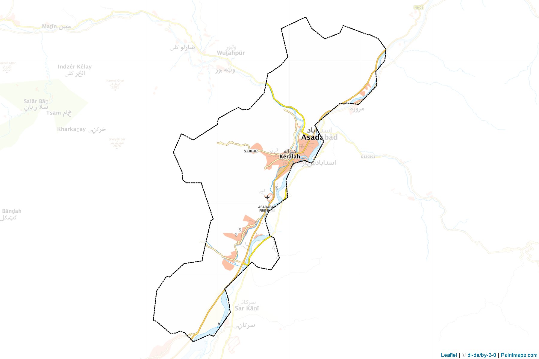 Esadabad ilçesi (Kunar Vilayeti) Haritası Örnekleri-1