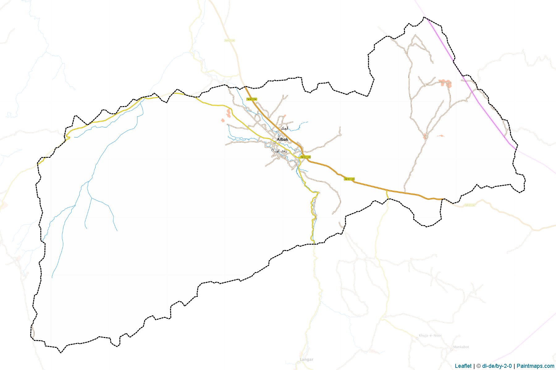 Muestras de recorte de mapas Aybak (Samangan)-1