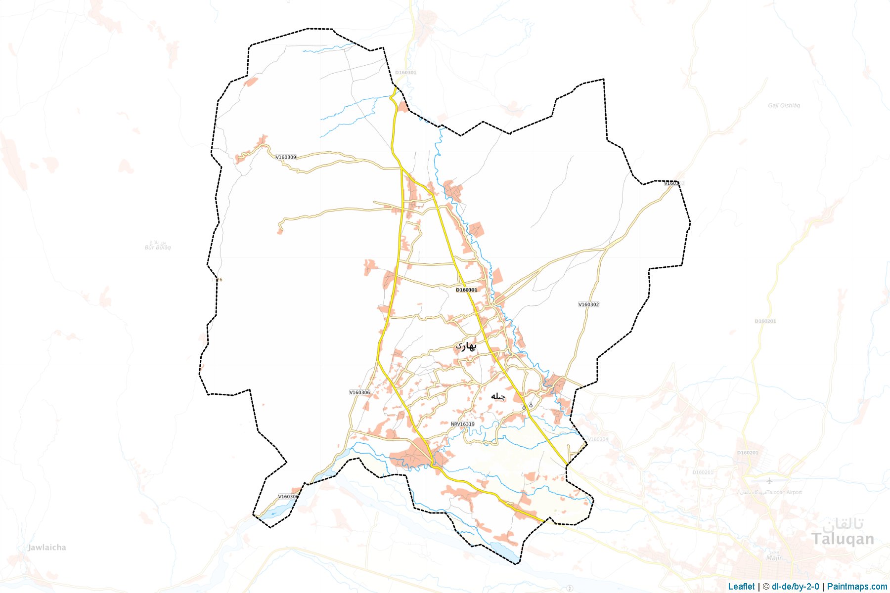 Muestras de recorte de mapas Baharak (Takhar)-1