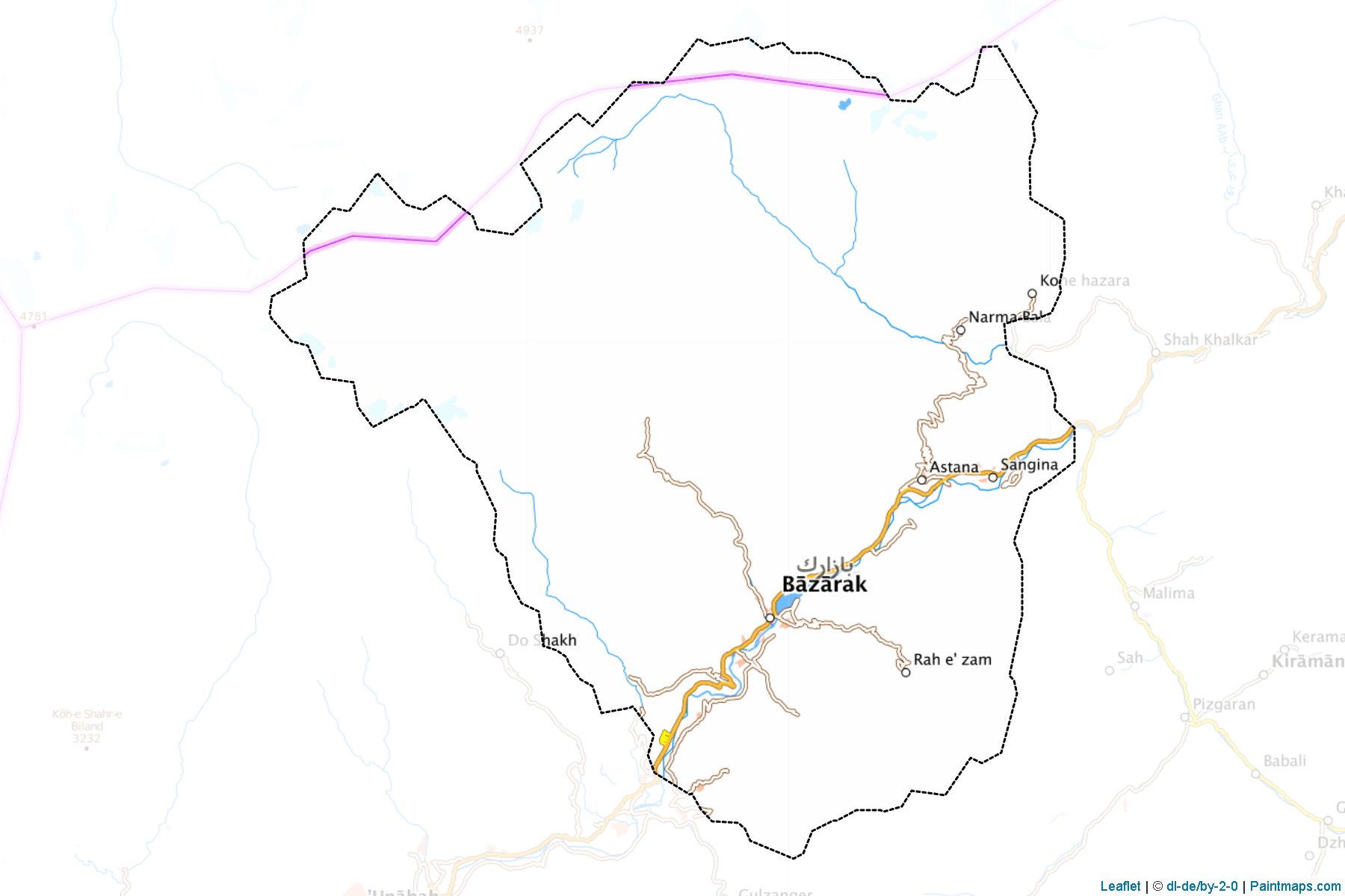 Muestras de recorte de mapas Bazarak (Panjshir)-1