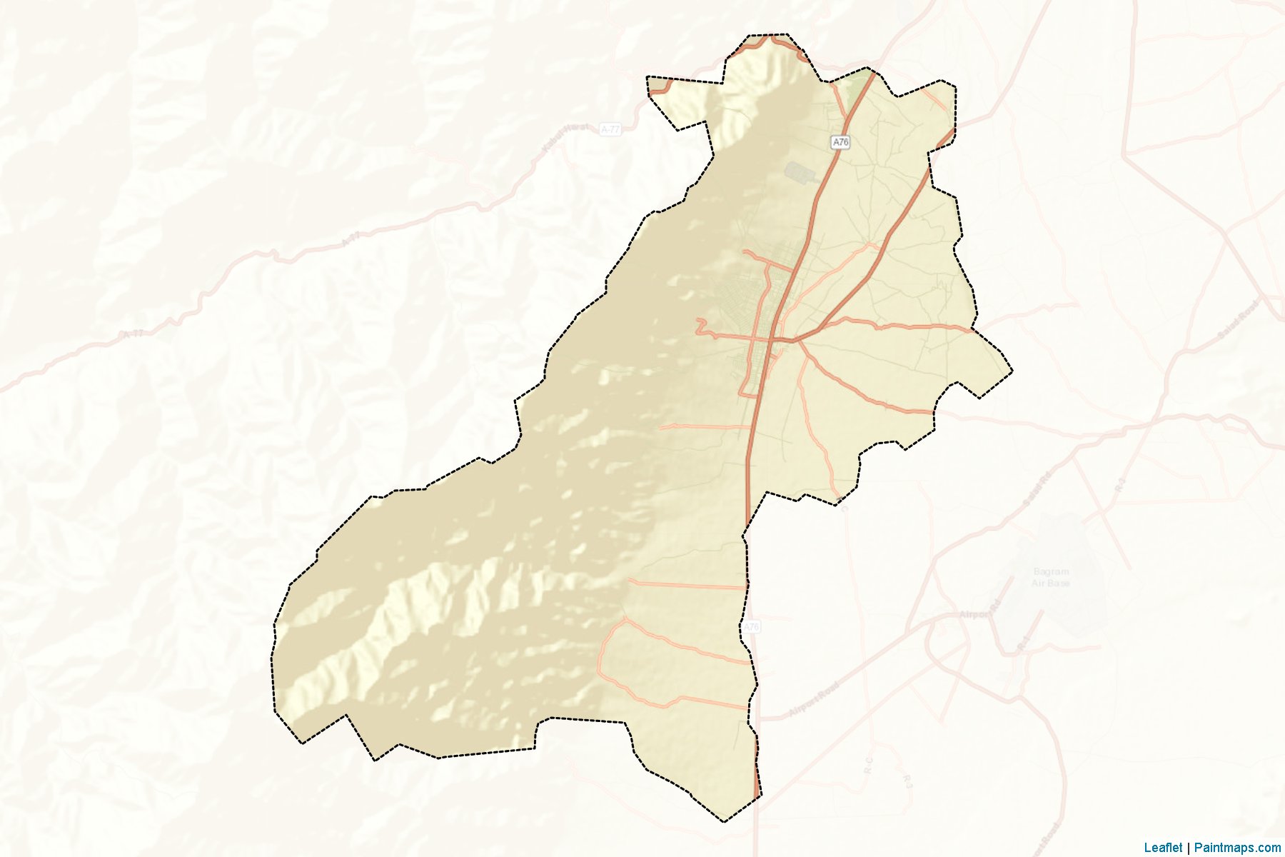 Muestras de recorte de mapas Chaharikar (Parwan)-2