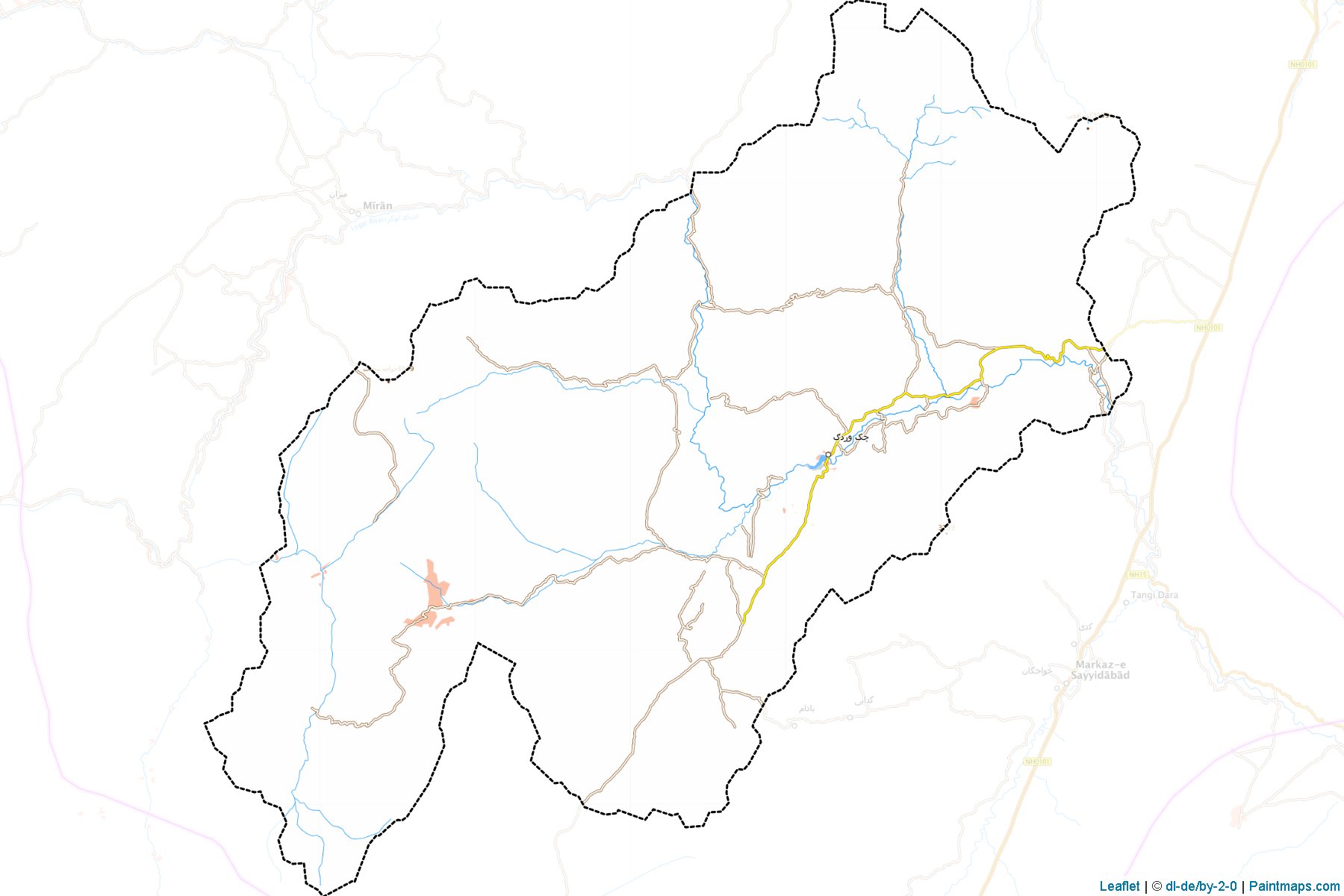 Muestras de recorte de mapas Chaki Wardak (Wardak)-1