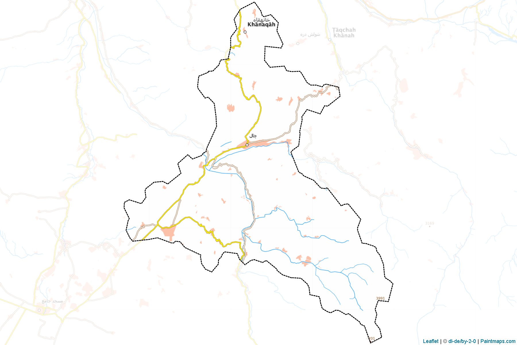 Muestras de recorte de mapas Chal (Takhar)-1