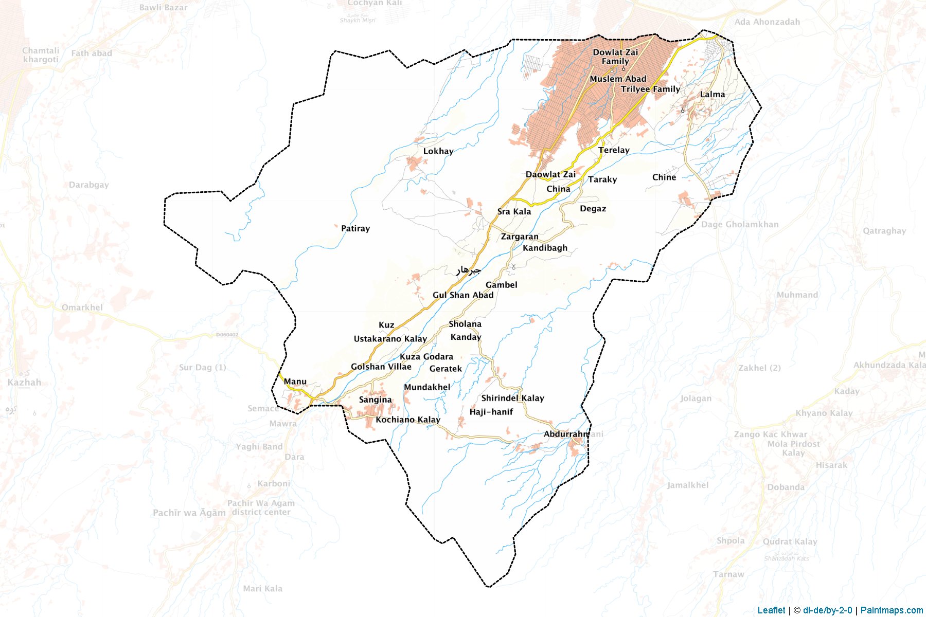 Muestras de recorte de mapas Chaparhar (Nangarhar)-1