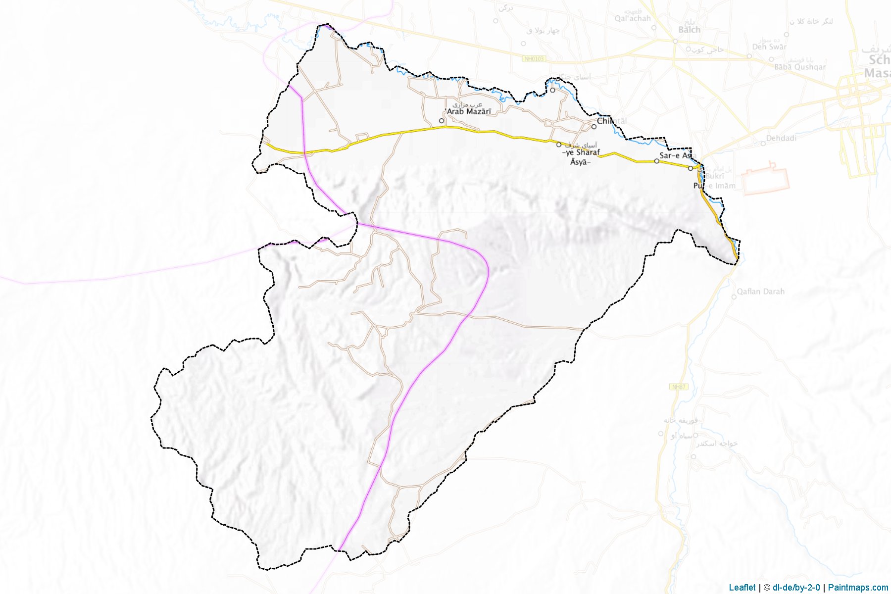 Muestras de recorte de mapas Chimtal (Balkh)-1