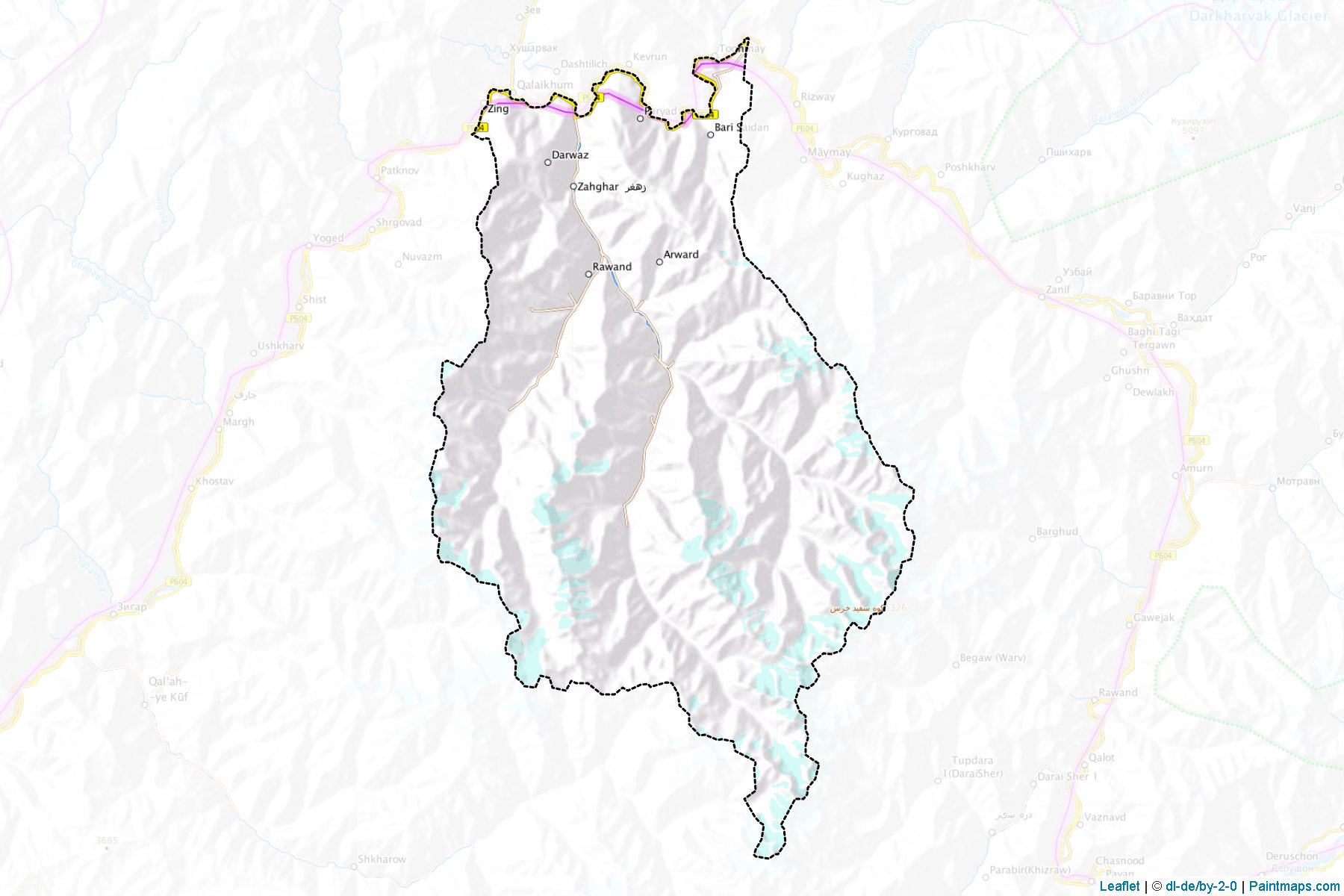 Muestras de recorte de mapas Darwaz (Badakhshan)-1