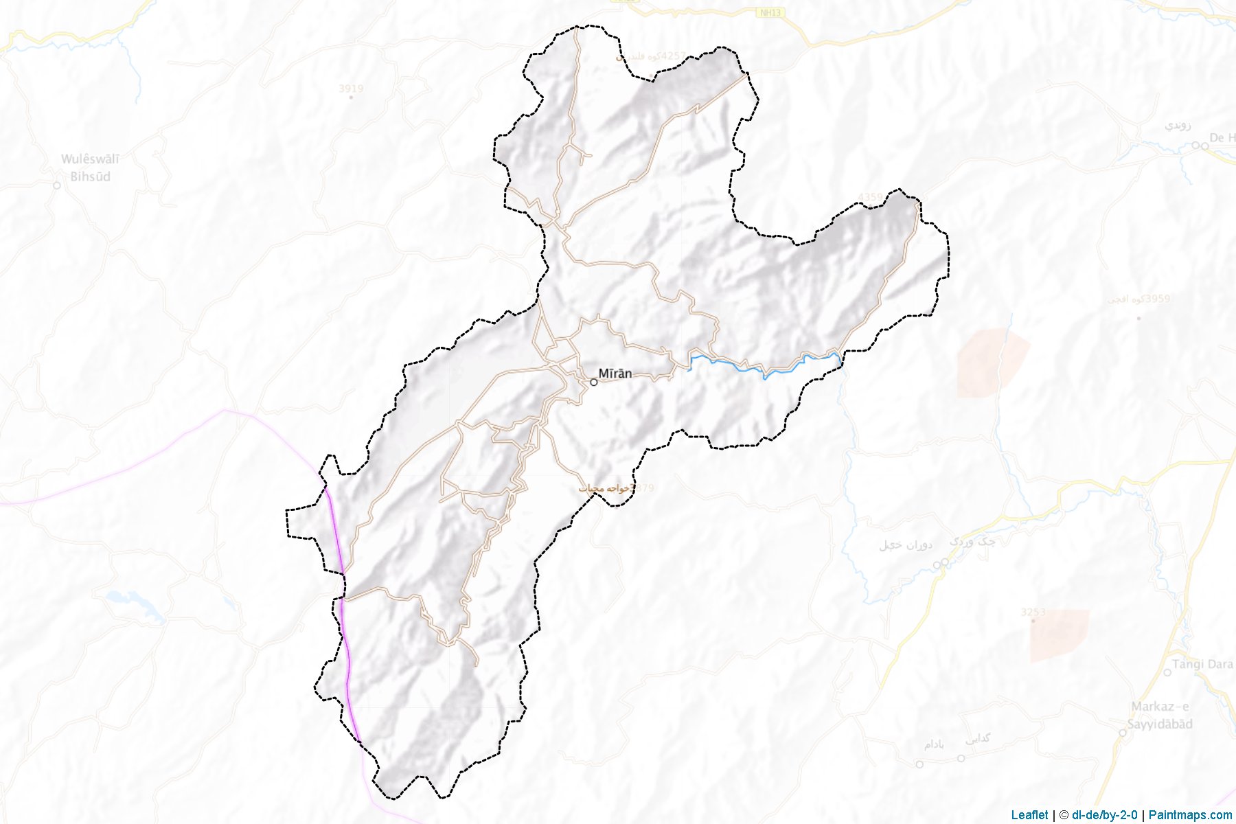 Muestras de recorte de mapas Day Mirdad (Wardak)-1