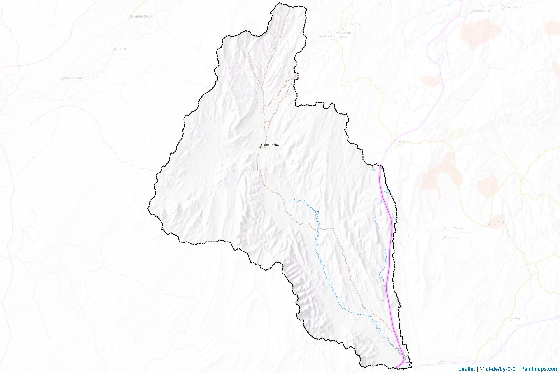 Gomal (Paktika Vilayeti) Haritası Örnekleri-1