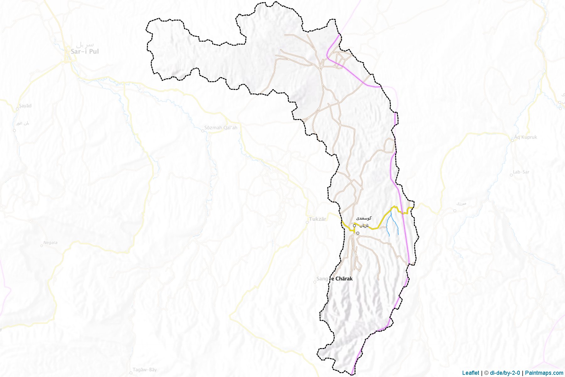 Muestras de recorte de mapas Gosfandi (Sar-e Pol)-1