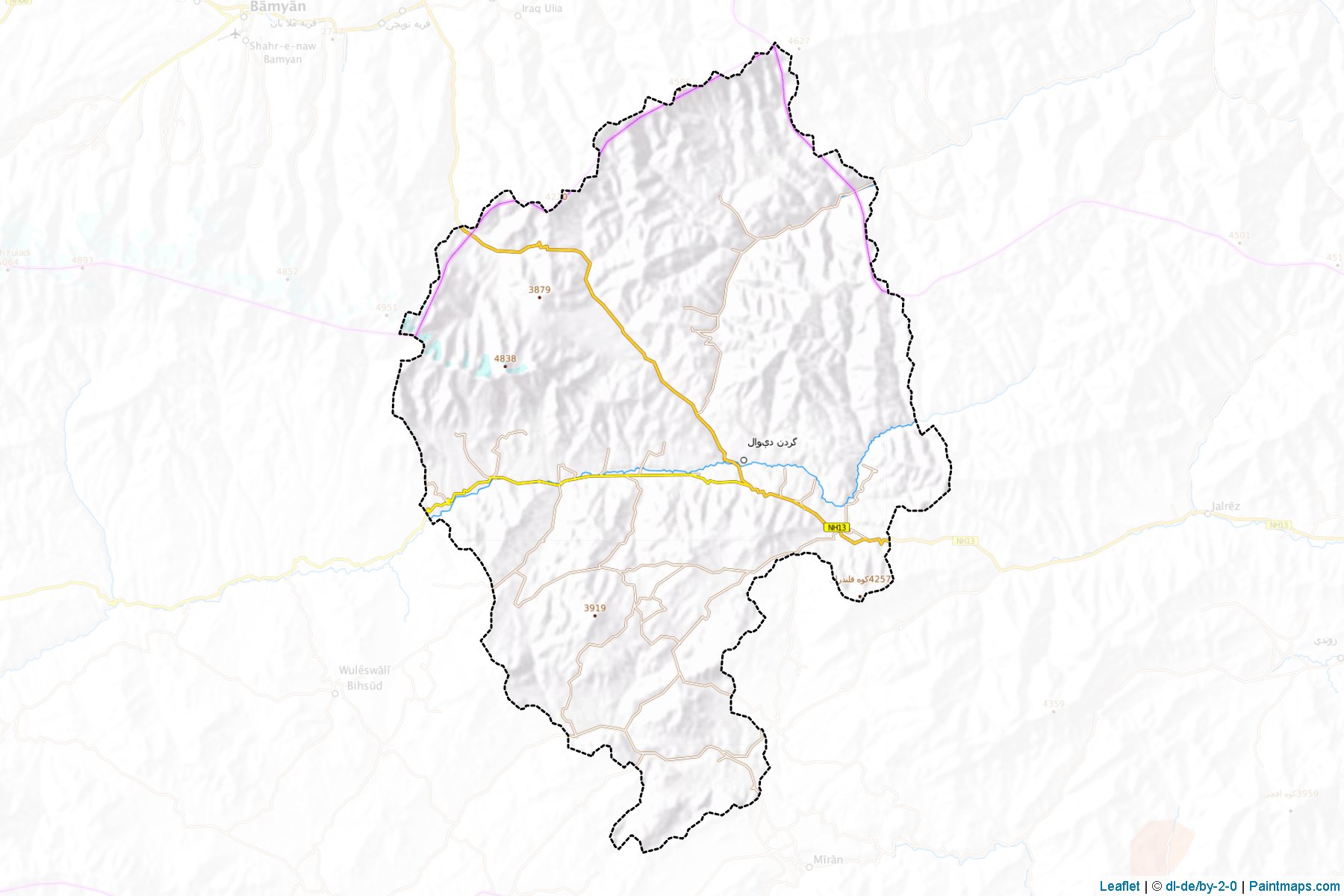 Muestras de recorte de mapas Hisa-I- Awali Bihsud (Wardak)-1