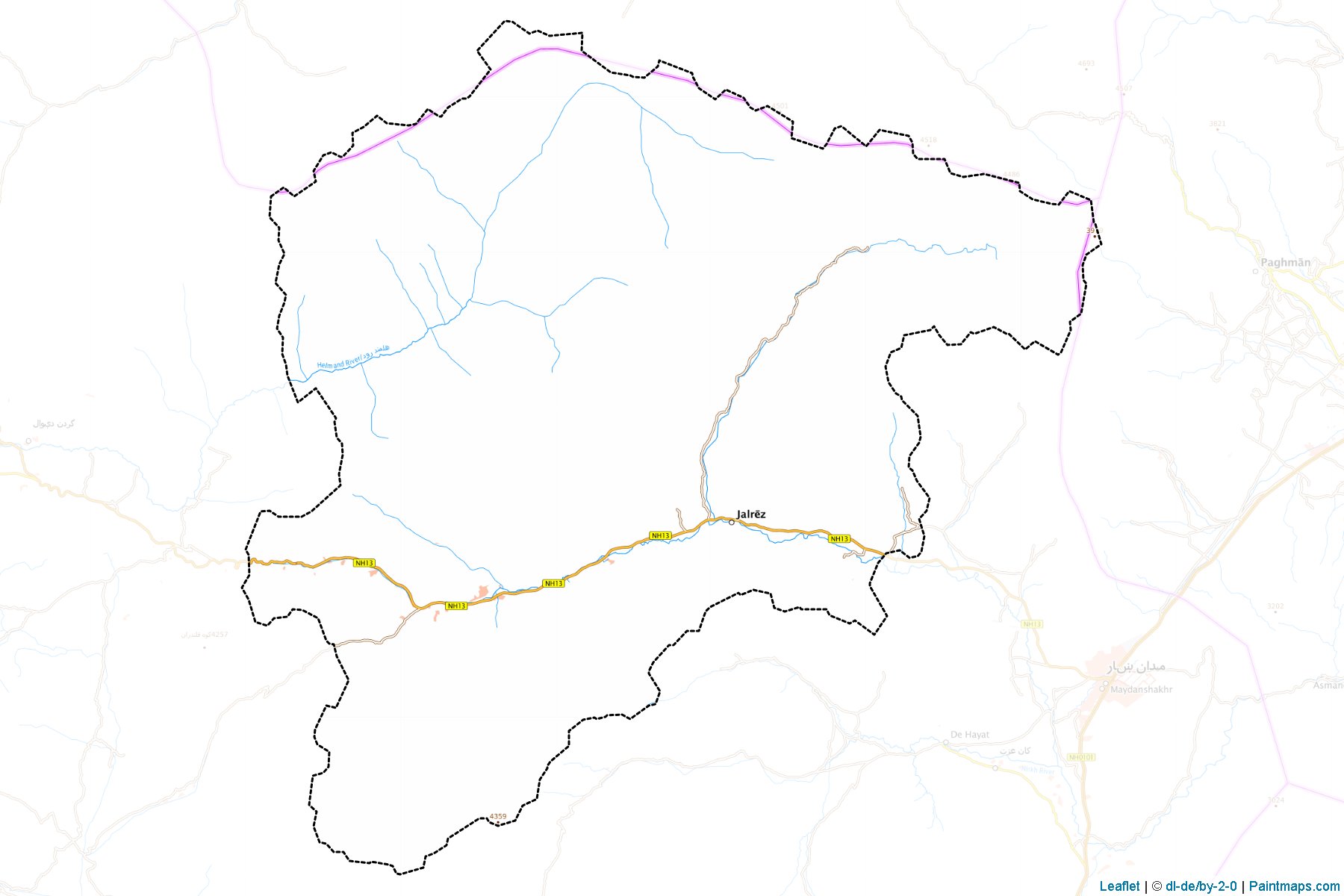 Muestras de recorte de mapas Jalrez (Wardak)-1