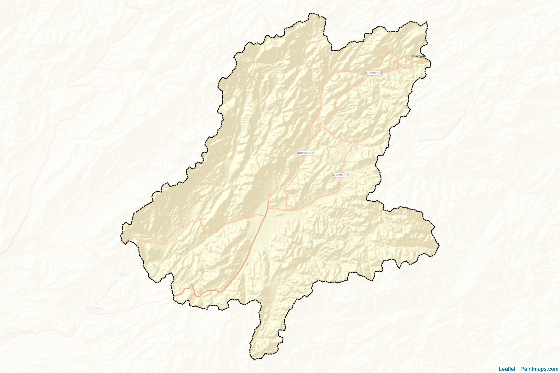 Muestras de recorte de mapas Khas Uruzgan (Oruzgan)-2