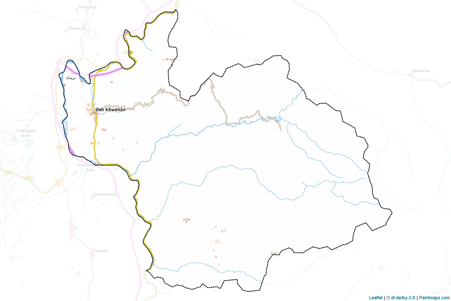 Muestras de recorte de mapas Khwahan (Badakhshan)-1