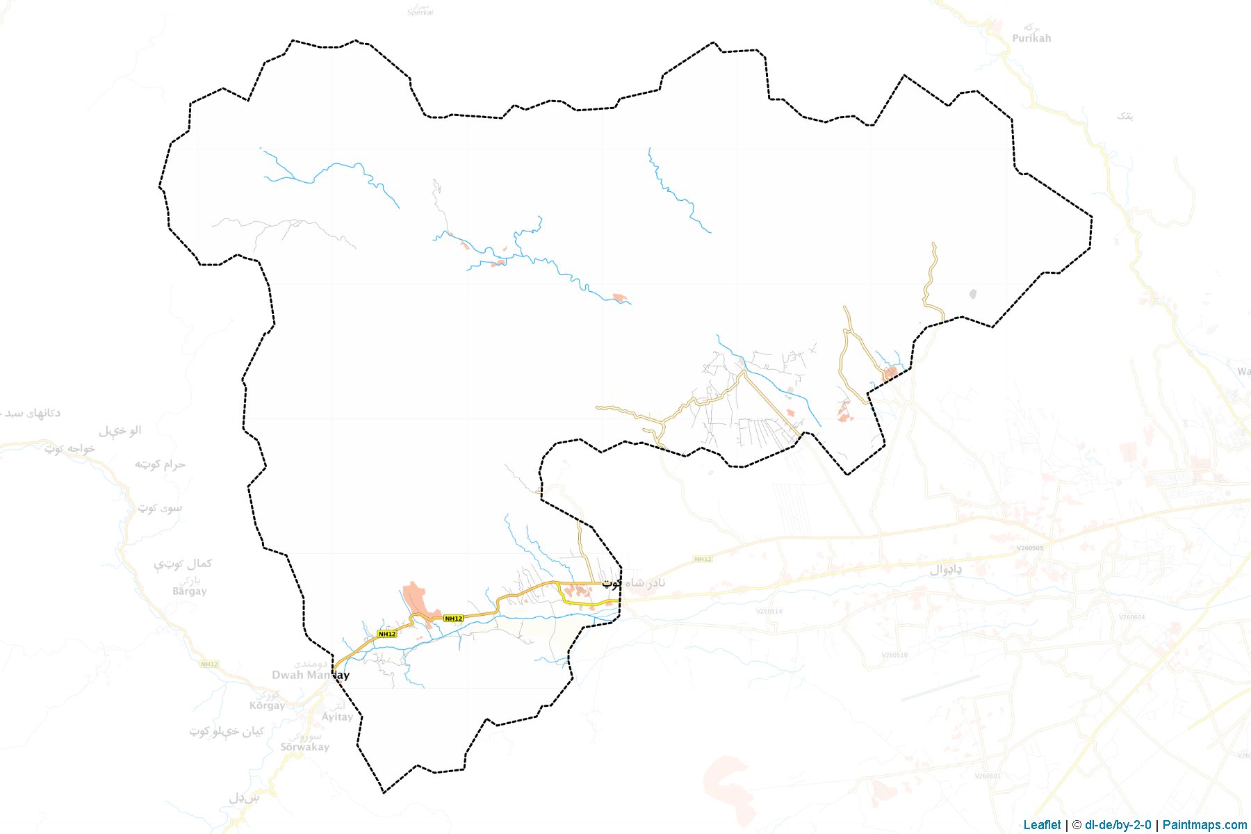 Muestras de recorte de mapas Nadir Shah Kot (Khowst)-1