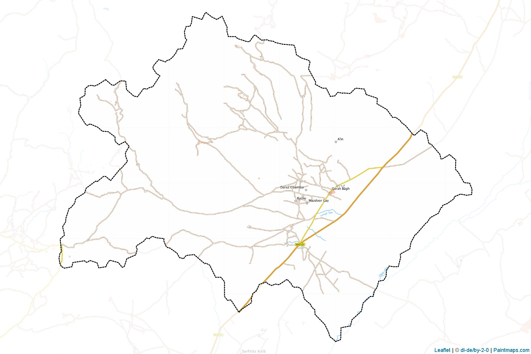 Muestras de recorte de mapas Qarabagh (Ghazni)-1