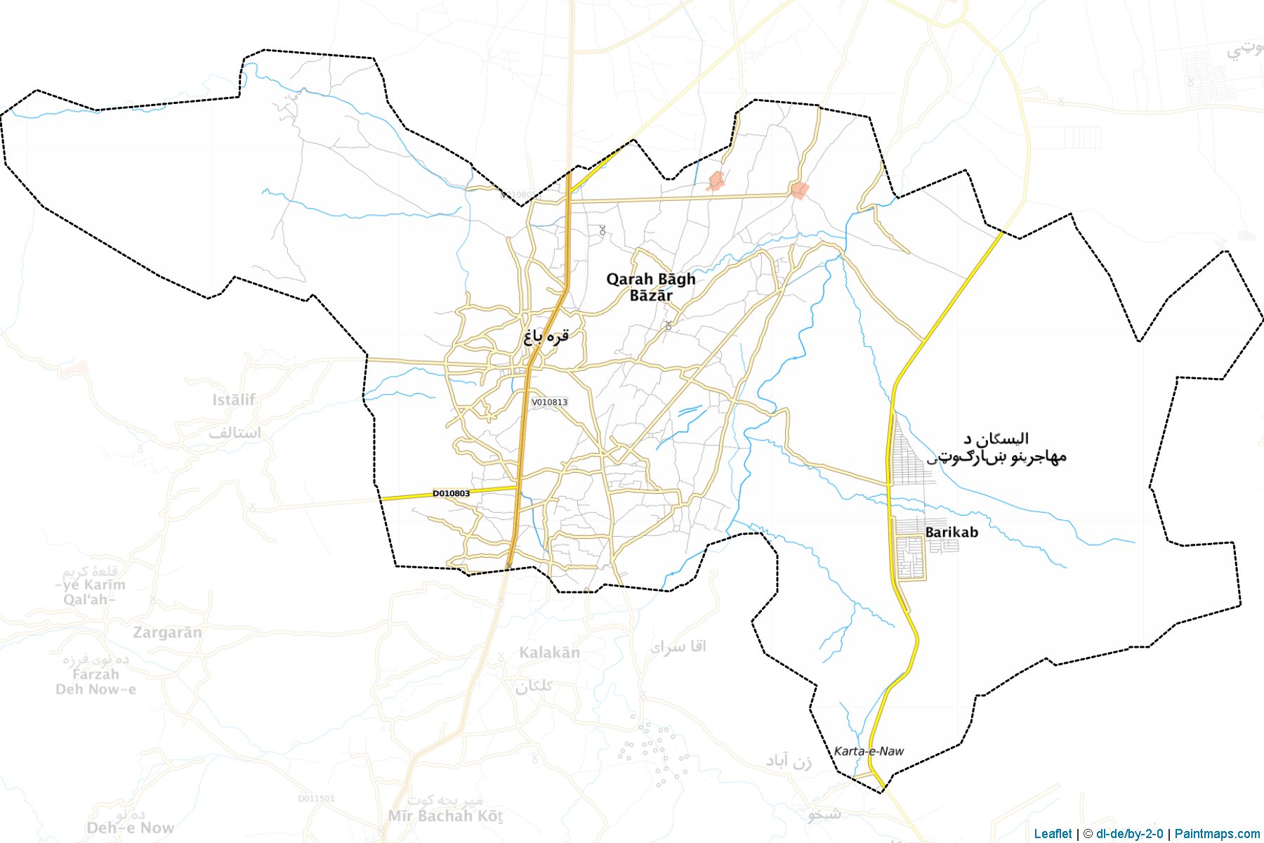 Muestras de recorte de mapas Qarabagh (Kabul)-1