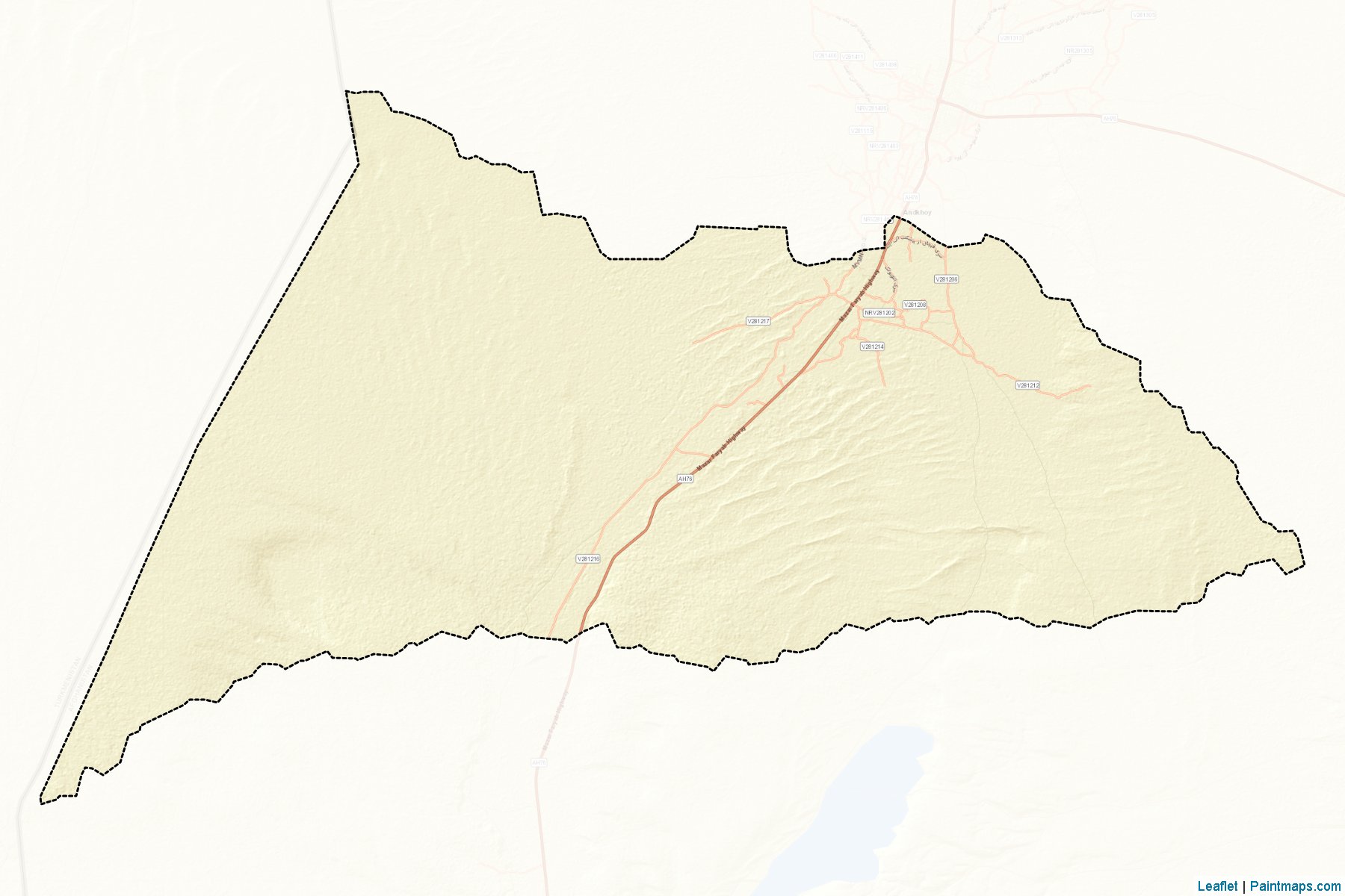 Muestras de recorte de mapas Qaramqol (Faryab)-2