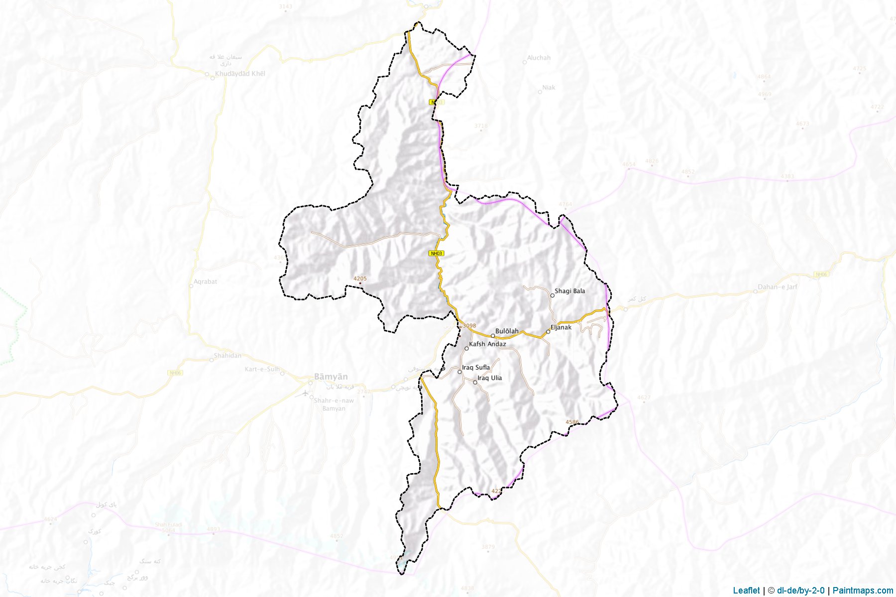 Muestras de recorte de mapas Shibar (Bamian)-1