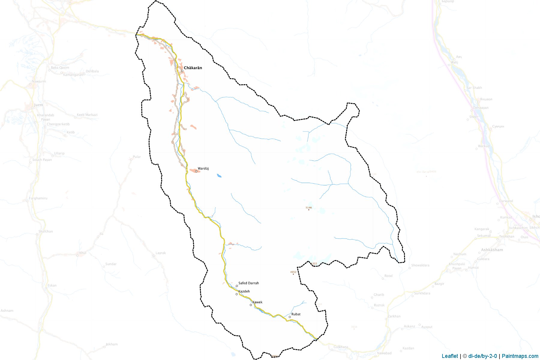 Baharak ilçesi (Badahşan Vilayeti) Haritası Örnekleri-1