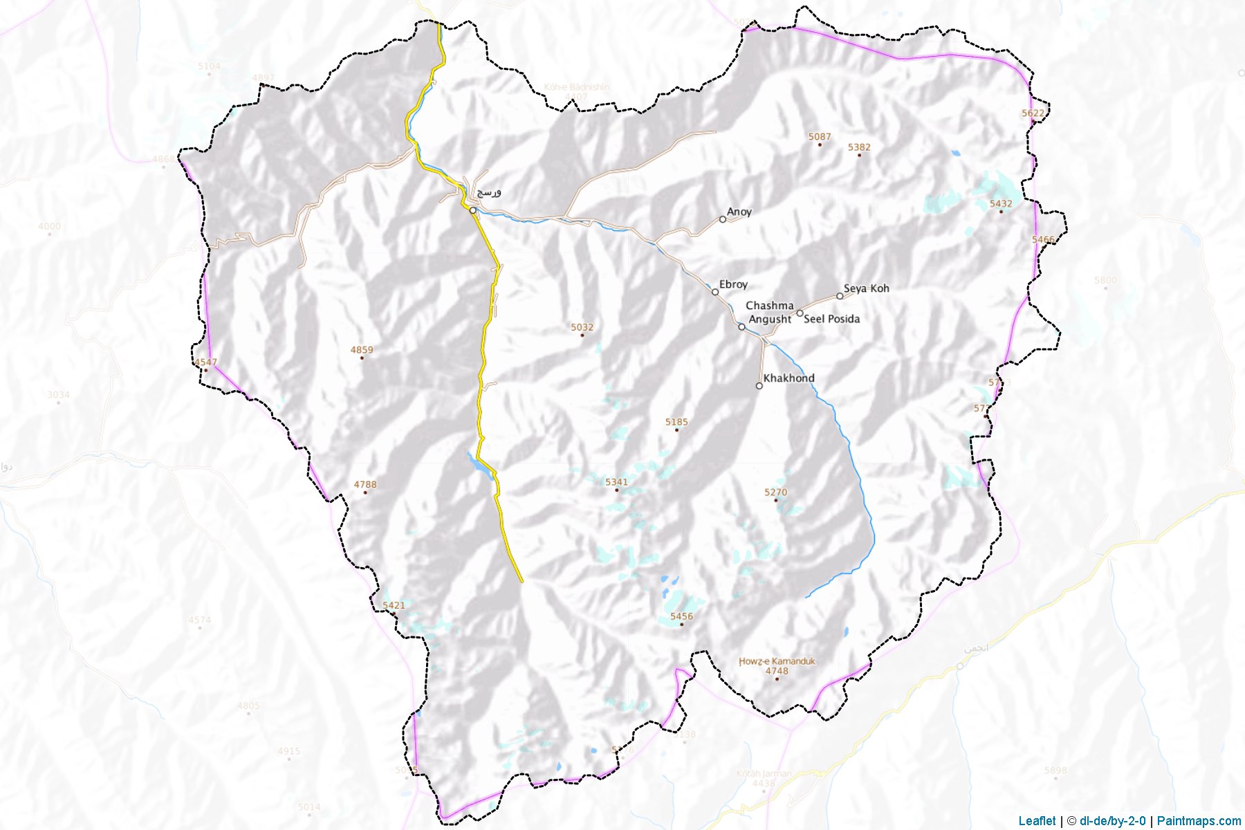 Muestras de recorte de mapas Warsaj (Takhar)-1