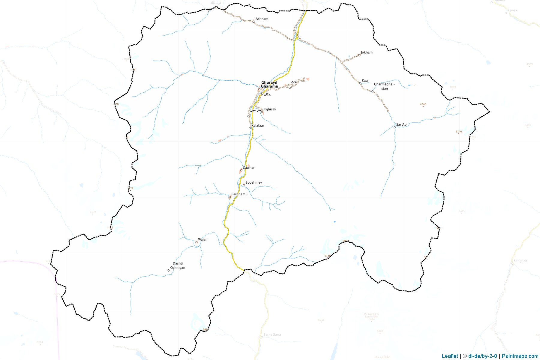 Muestras de recorte de mapas Yamgan (Girwan) (Badakhshan)-1