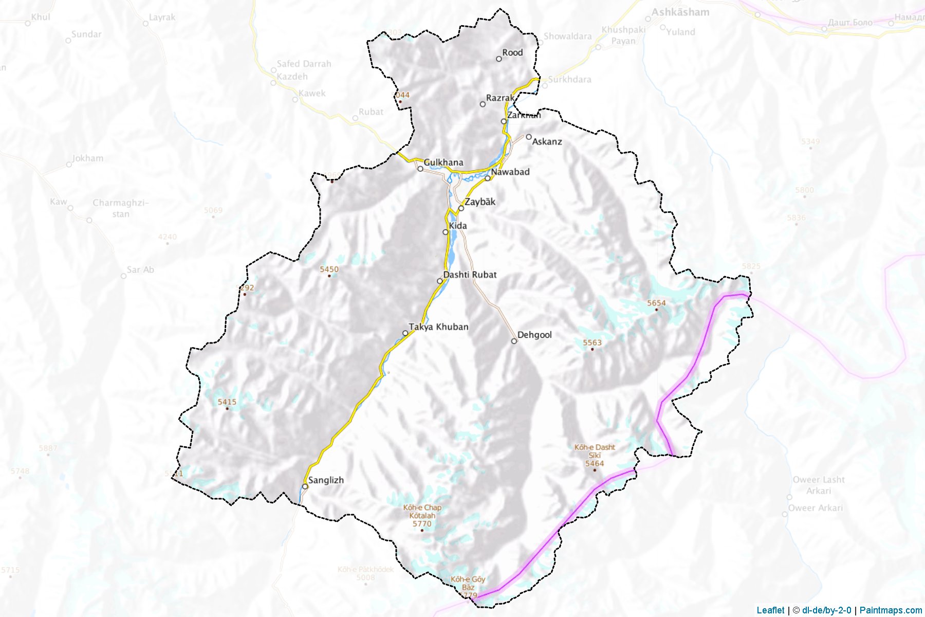 Muestras de recorte de mapas Zebak (Badakhshan)-1