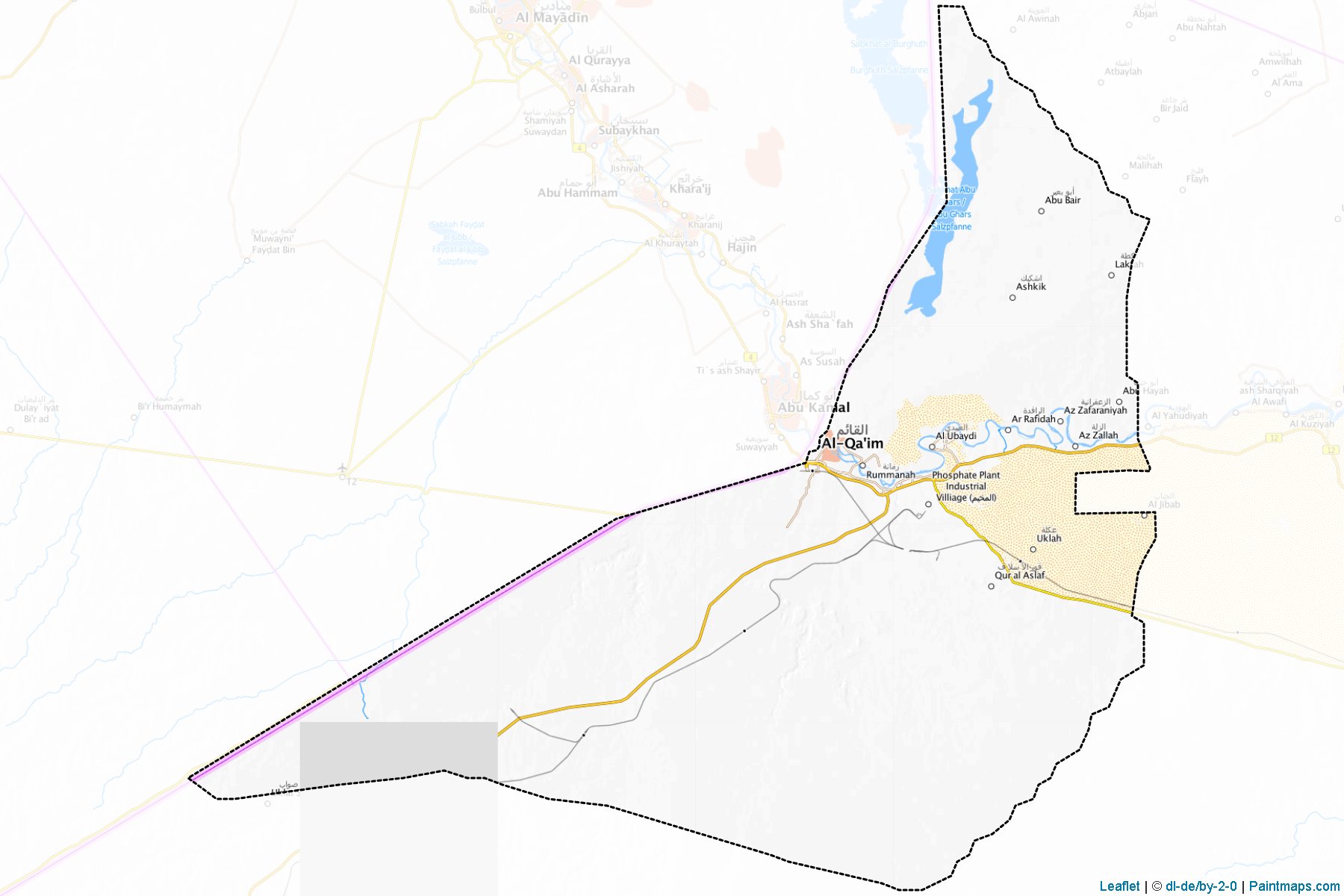 Muestras de recorte de mapas Ka'im (Al-Anbar)-1