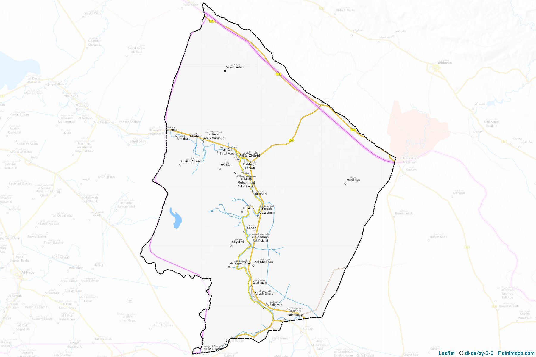 Muestras de recorte de mapas Ali Al-Gharbi (Maysan)-1