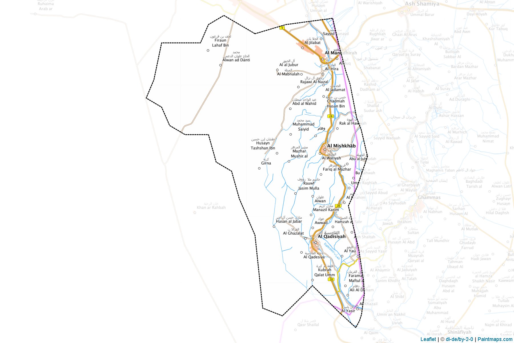 Muestras de recorte de mapas Manathera (An-Najaf)-1