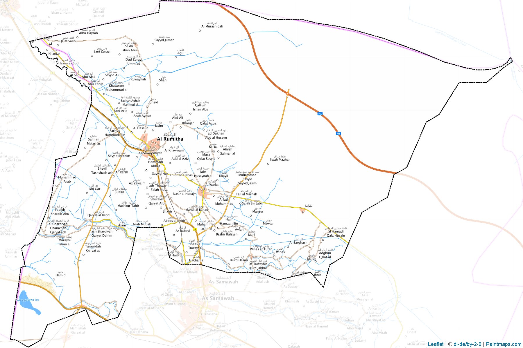 Muestras de recorte de mapas Rumaitha (Al-Muthannia)-1